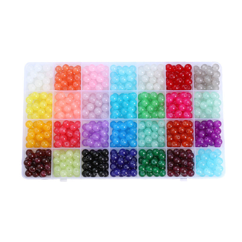 Glass Jelly Double Crystal Round Beads Material Package Handmade Diy Bracelet Accessories Set Box String Beads Materials