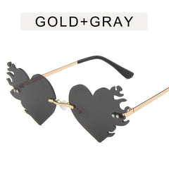 New Metal Frameless Love Flame Sunglasses