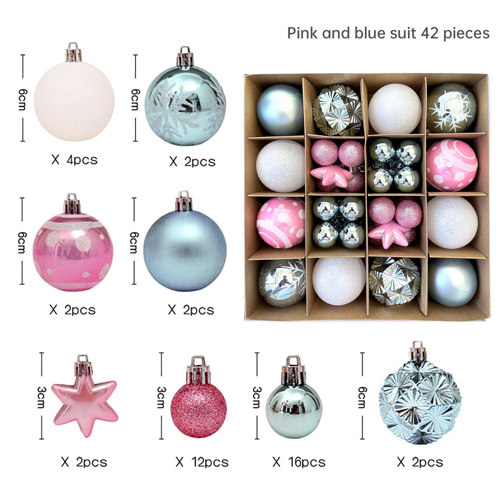 Christmas decoration 6cm electroplated ball plastic ball special-shaped painted Christmas ball gift Christmas tree pendant