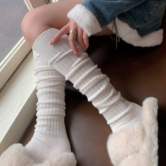 Simple Vertical Wool Stockings Fashion