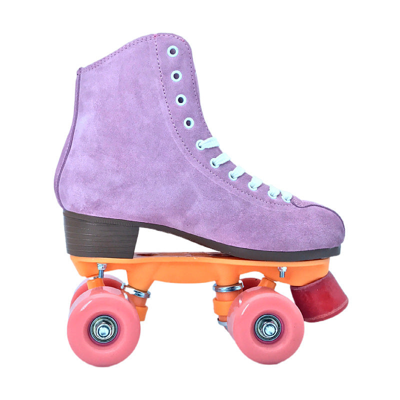 Children's Purple Suede Roller Skates For Men And Women