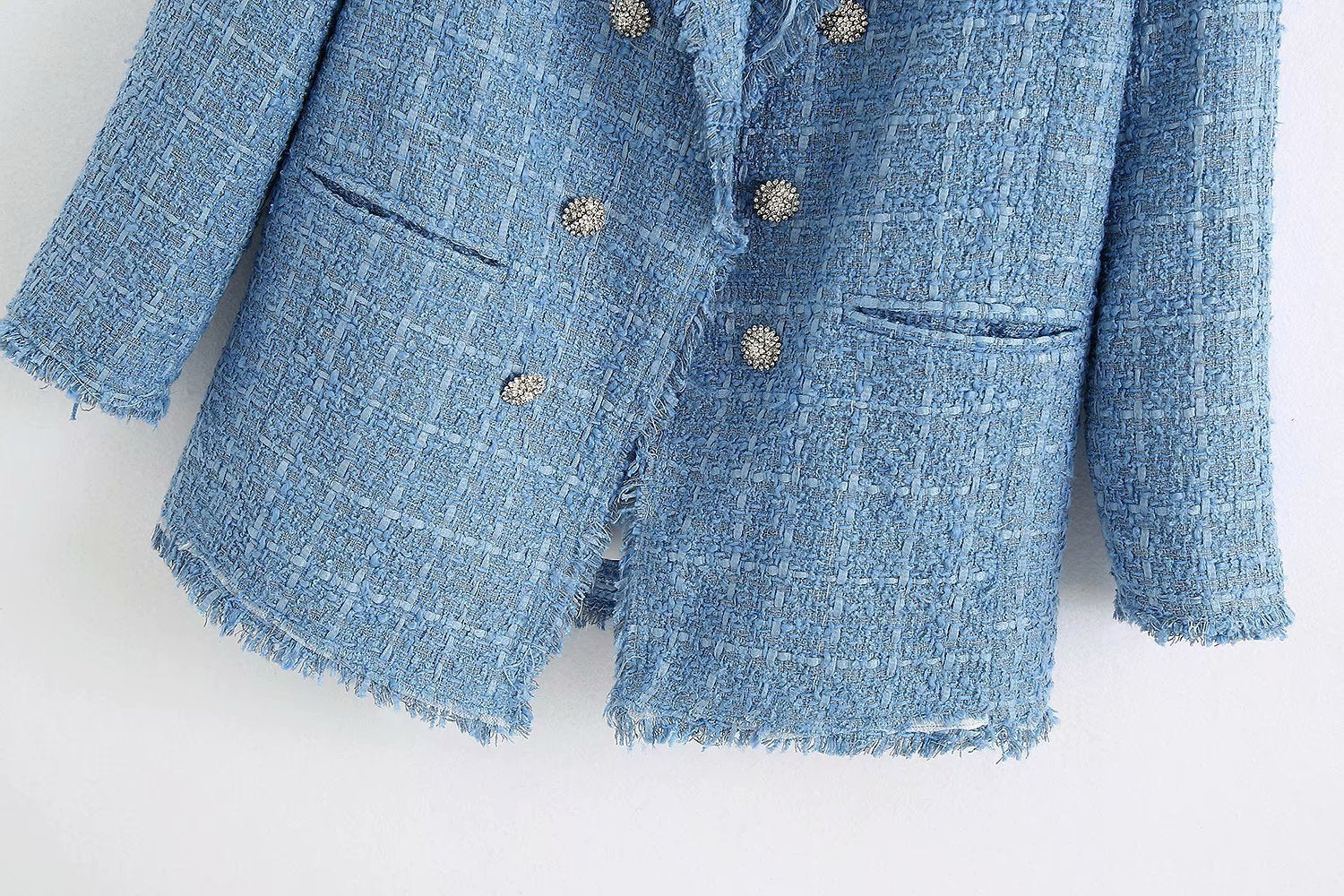 Retro loose suit tweed women's blazer jacket casual women streetwear