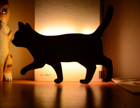 LED Animal Dog Cat Shape Night Light Sensor Control Smart Sound Wall Lamp Home Corridor Balcony Night Lamp Baby Kids Sleep Lamps