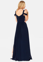 Long Floor Length Elegant Greek Style Pleated Dress - Fashionner