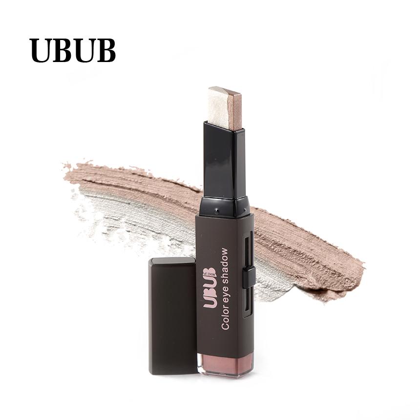 UBUB Double Color Stereo Gradient Velvet Shimmer Eyeshadow Stick Earth Color Eye Shadow Cream Pen - Fashionner