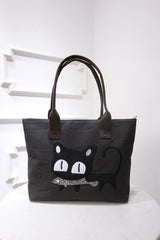 Cartoon cats eat fish handbags for ladies