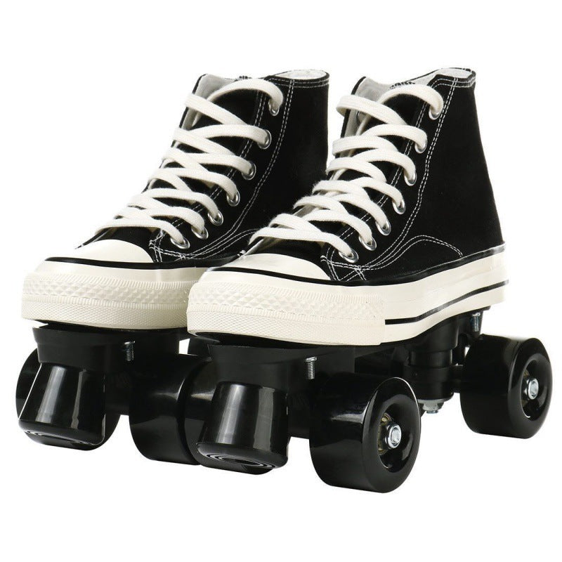 Adult Canvas Four-wheel Roller Skates For Men And Women