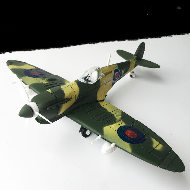 Spitfire Intercept Fighter Painted Edition Military Assembled Aircraft Model Educational Toy