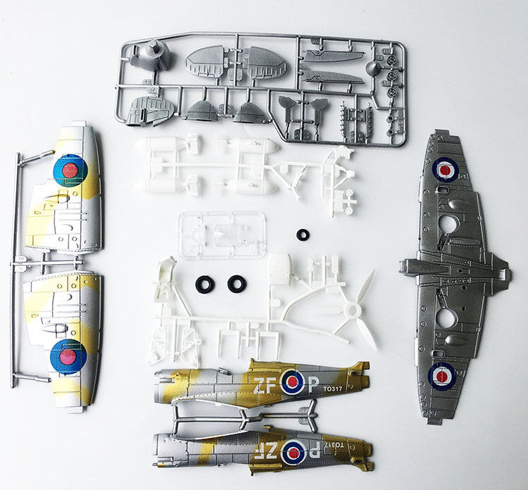 Spitfire Intercept Fighter Painted Edition Military Assembled Aircraft Model Educational Toy