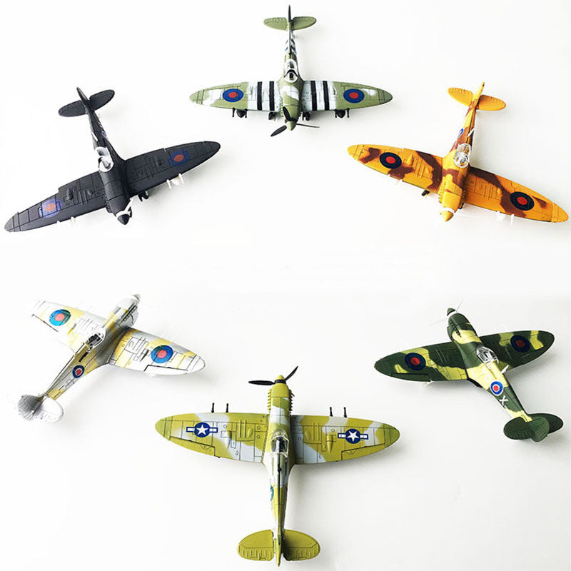 Spitfire Intercept Fighter Painted Edition Military Assembled Aircraft Model Educational Toy