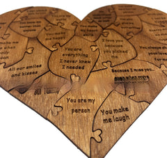 Reasons Why I Love You Wooden Heart Puzzle Romantic Love Jigsaw Puzzle Wedding Anniversary For Wife Husband Birthday Gifts Valentine's Day Gift