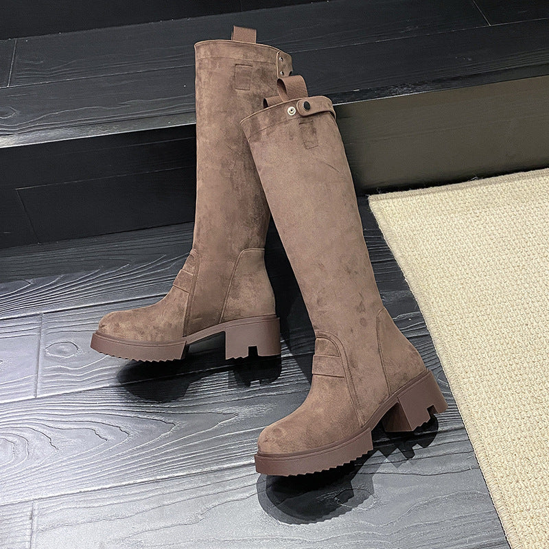 Chunky Heel Platform Long Boots Summer Boots For Women - Fashionner