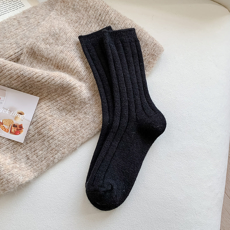 Solid Color Wool Socks Children