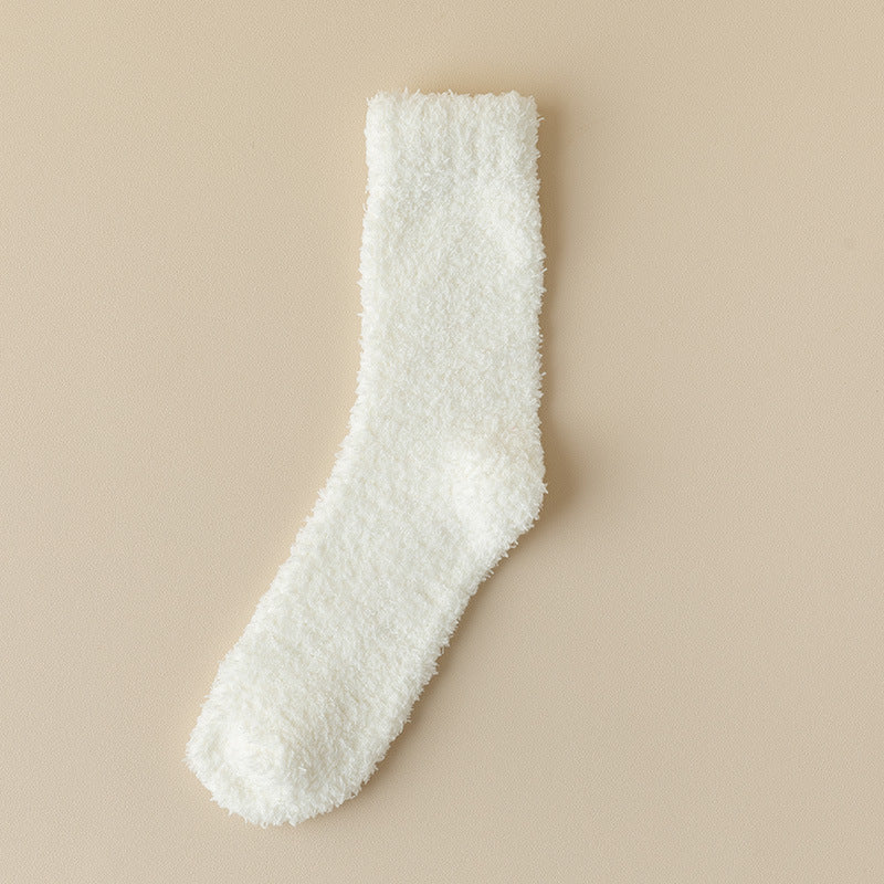 Coral Fleece Long Winter Fleece-lined Thickened Room Socks - Fashionner