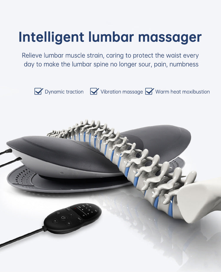 Waist Massager Lumbar Traction Inflatable Hot Compress Back Cervical Stretcher Massage Air Pressure Reduce Relief Pain - Fashionner