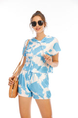 Tie-dye Loungewear Athleisure Short-sleeved Suit