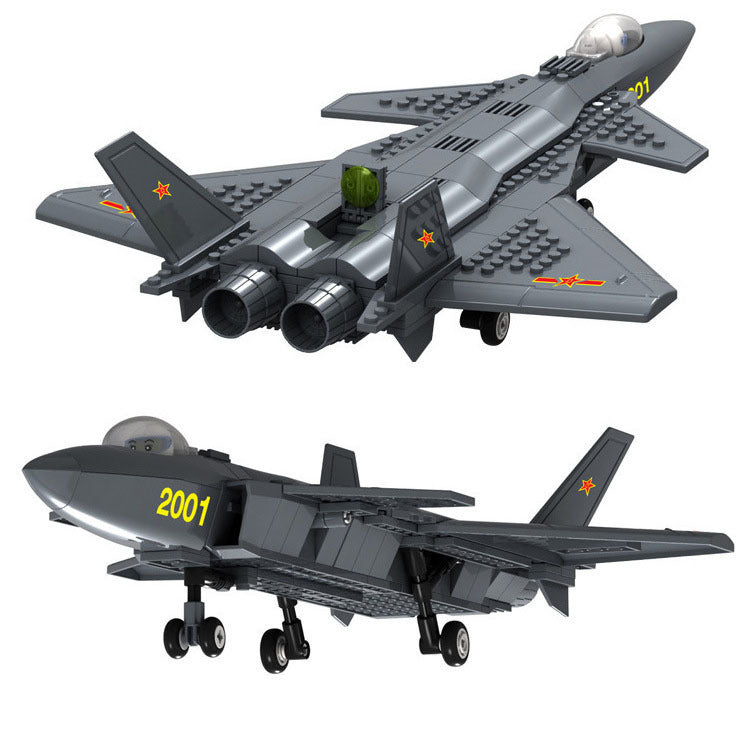 Fighter Military Assembled Plastic Building Block Aircraft