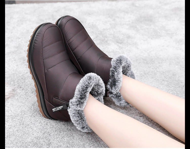 Full Tendon Bottom Non-slip Waterproof Fleece Lined Thickened Thermal Cotton Boots