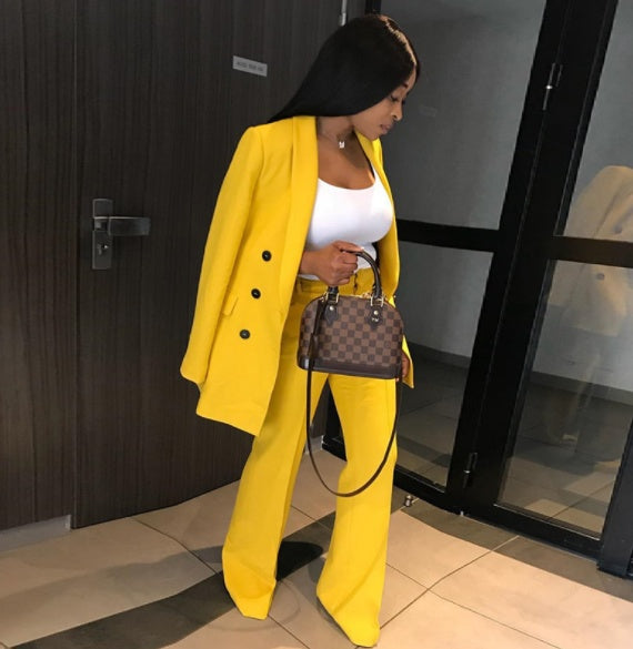 Women's Blazer yellow jacket