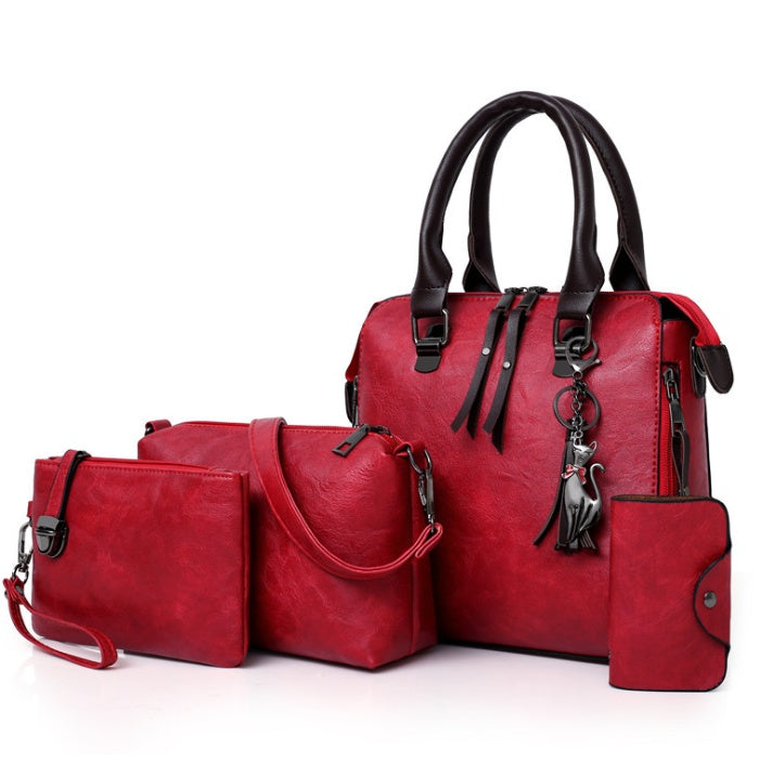 Multi-piece set New wave fashion handbag bag retro simple child bag shoulder bag Messenger bag