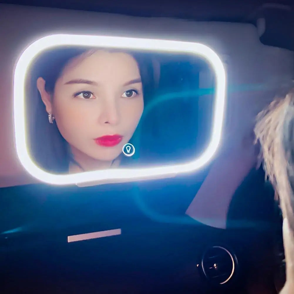 Car Visor Mirror with LED Light Car Interior Mirror Compact Large Screen  Excellent 7.8-inch Car LED Visor Vanity Mirror - Fashionner