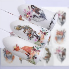 Nail Art Sticker Beautiful Cute Cat Elk Christmas - Fashionner