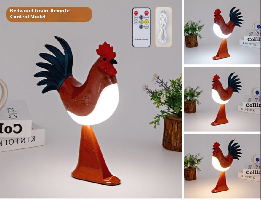 Creative USB Charging Rooster Decoration Table Lamp Home Decor