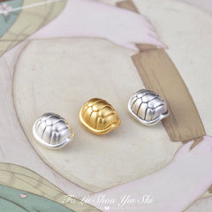 3D hard silver transfer beads gold-plated fittings Longevity turtle shells separated beads Manual DIY woven materials