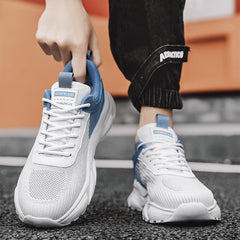 Men's Shoes with Breathable Mesh Surface In Summer, Running, Leisure, and Small White Trendy Shoes That Increase Height - Fashionner