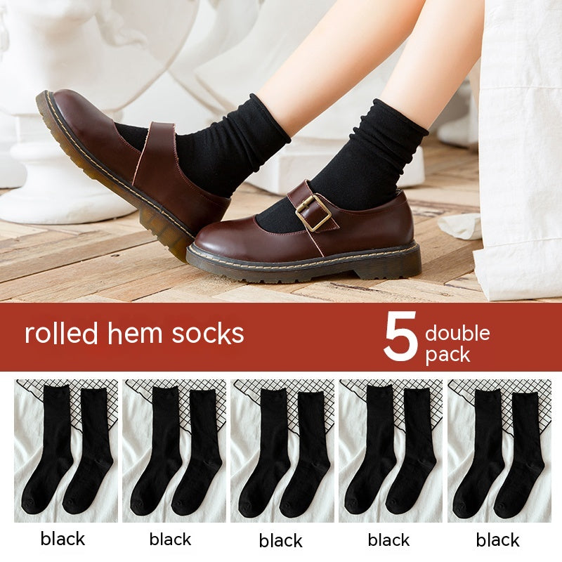 Non Pure Cotton High Tube Loafers And Socks