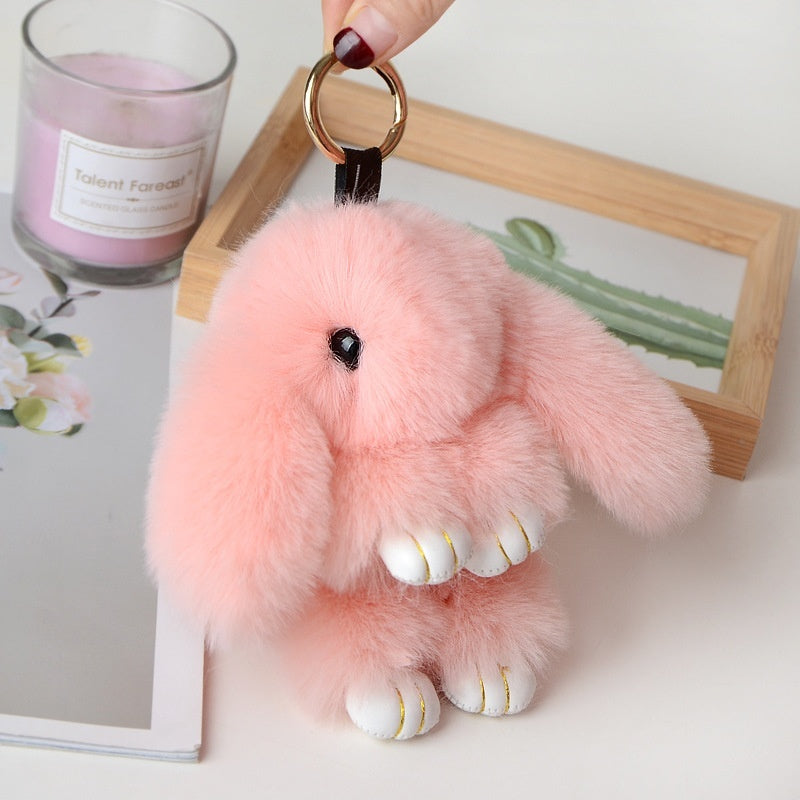 Rabbit Fur Pendant Car Key Ring Decoration