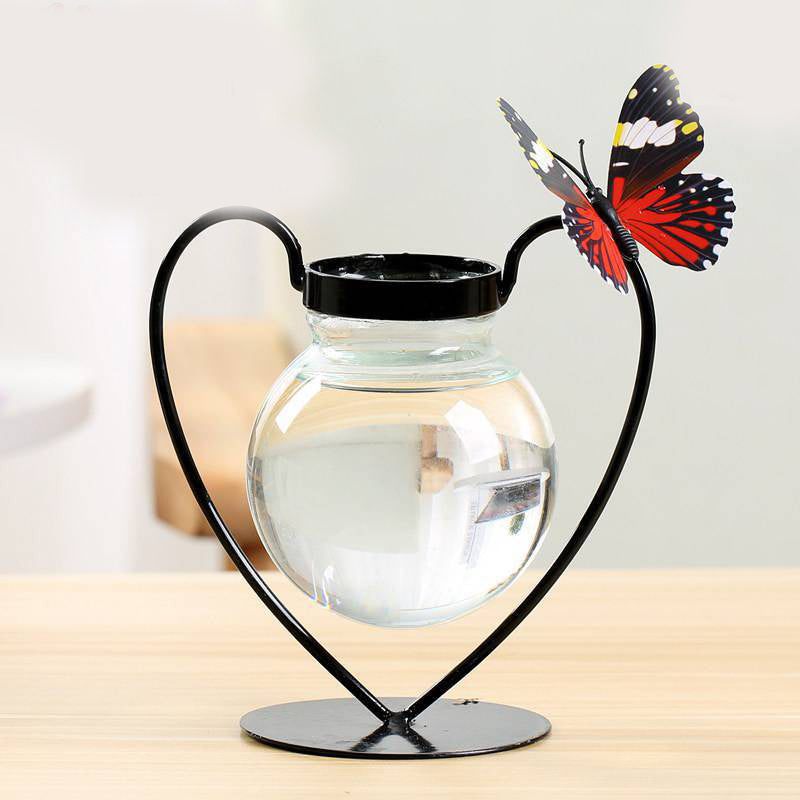 Creative Wrought Iron Table Decoration Hydroponic Vase