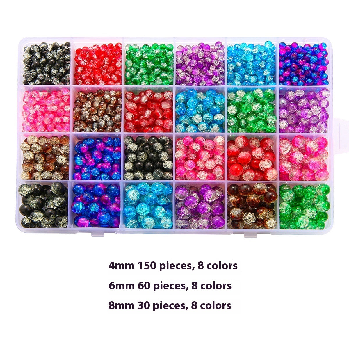 Glass Jelly Double Crystal Round Beads Material Package Handmade Diy Bracelet Accessories Set Box String Beads Materials