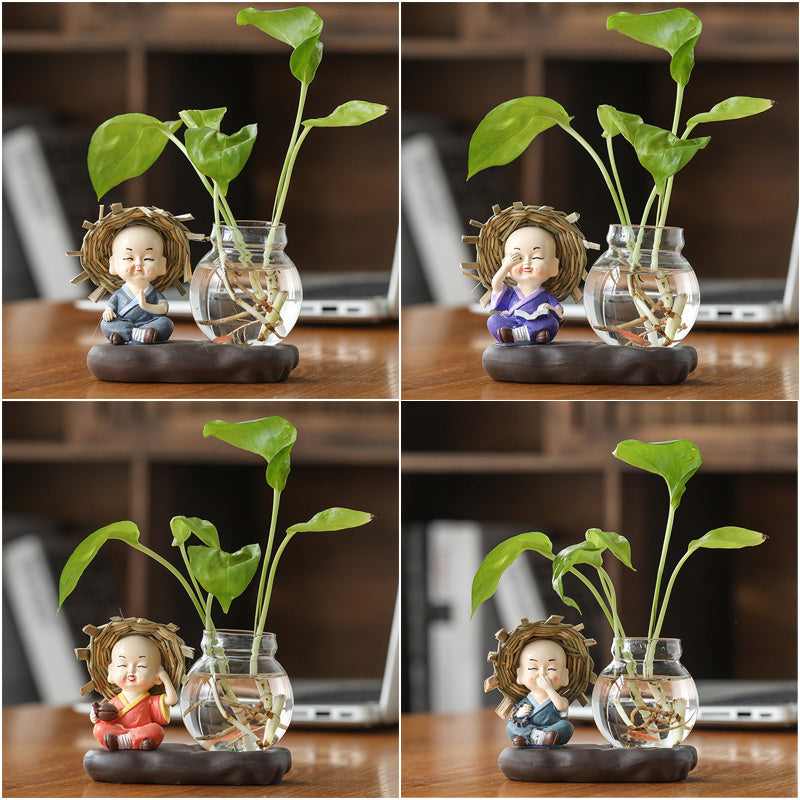 Green Radish Hydroponic Plant Pots And Utensils Transparent Desk Decorations Home Furnishings