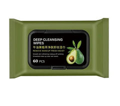 60pcs/bag Avocado Makeup Remover Wipes for Face Cleansing