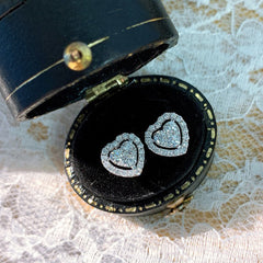 Rhinestone Love Stud Earrings For Women Temperament Fashion Heart-shape Earrings - Fashionner