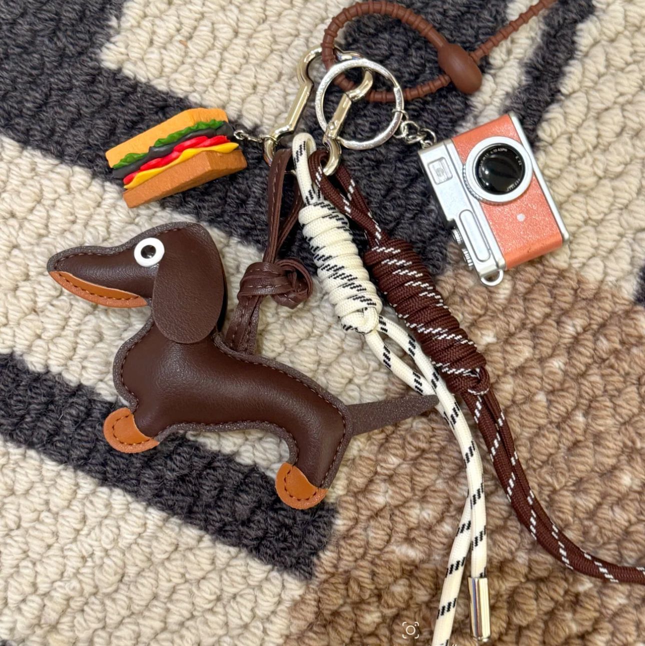 Handbag Pendant Sausage Dog Doll Keychain