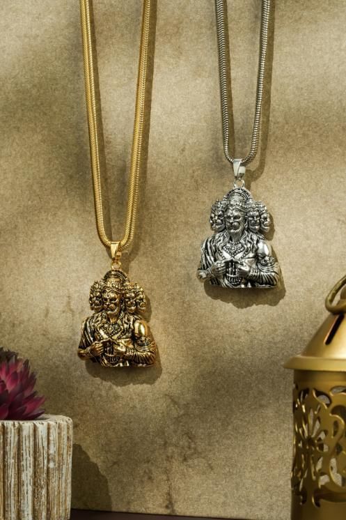 Panchamukhi Hanuman Pendant With Snake Chain