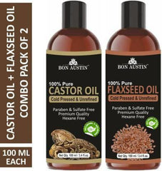 Bon Austin Premium Castor & Flaxseed Essential Oil (Pack Of 2)