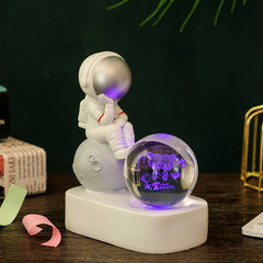 Creative Resin Astronaut Crystal Ball Glowing Night Light