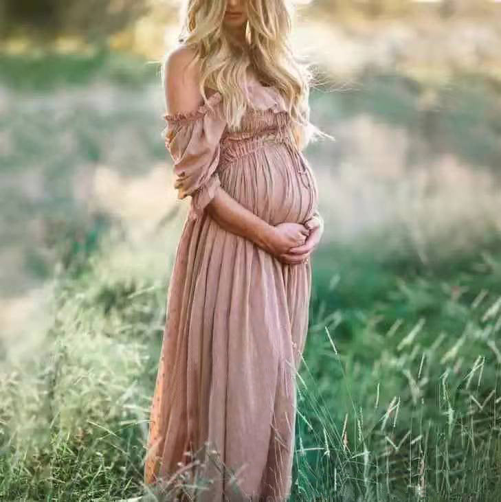 Women's Off-shoulder Dress For Pregnant Women - Fashionner