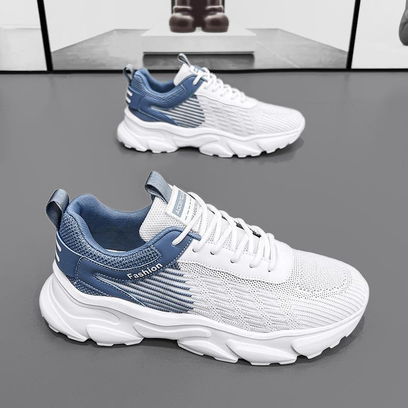 Men's Shoes with Breathable Mesh Surface In Summer, Running, Leisure, and Small White Trendy Shoes That Increase Height - Fashionner