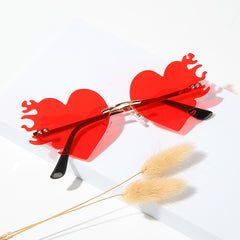 New Metal Frameless Love Flame Sunglasses