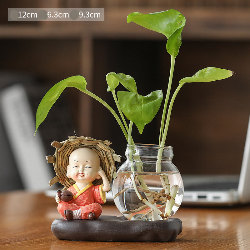 Green Radish Hydroponic Plant Pots And Utensils Transparent Desk Decorations Home Furnishings