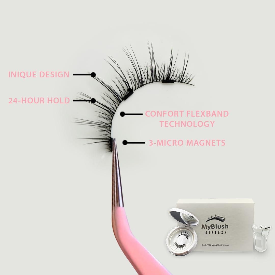 Eyelashes Natural Look Reusable Cat Eye Magnetic Lashes  with Applicator