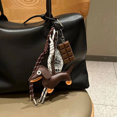 Handbag Pendant Sausage Dog Doll Keychain