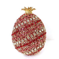 Fruit pineapple shaped crystal banquet bag with diamond inlay in the air