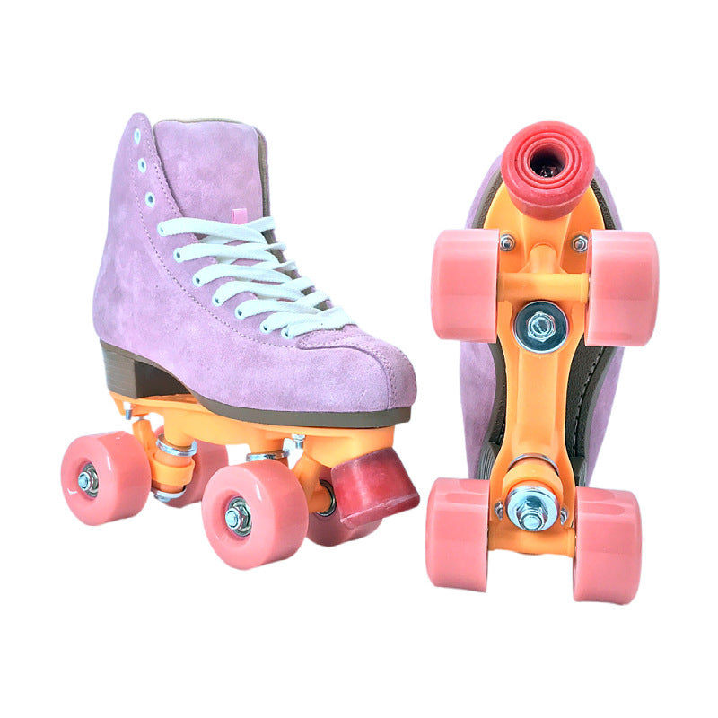 Children's Purple Suede Roller Skates For Men And Women