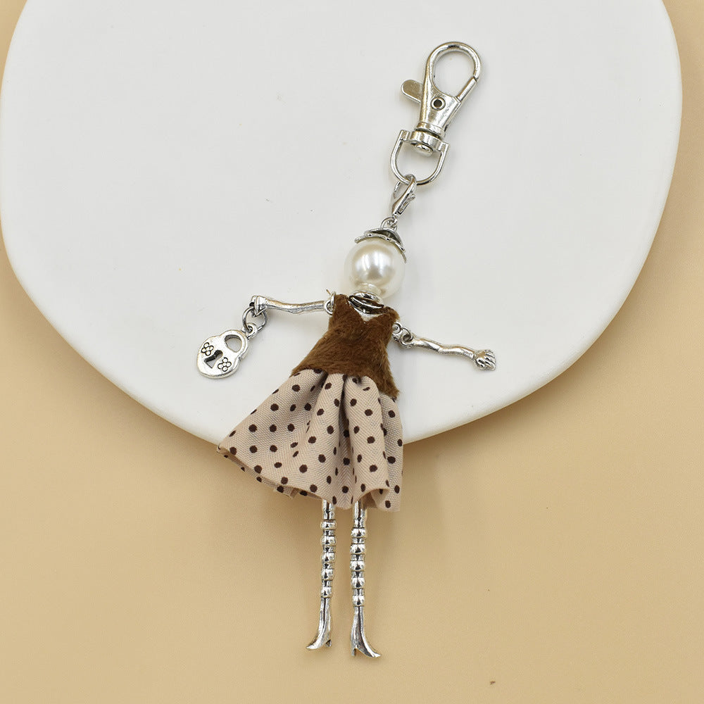 Women's Keychain Handmade Cartoon Character Handbag Pendant