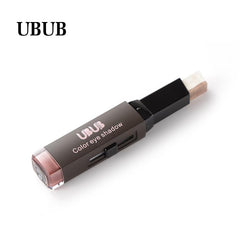 UBUB Double Color Stereo Gradient Velvet Shimmer Eyeshadow Stick Earth Color Eye Shadow Cream Pen - Fashionner